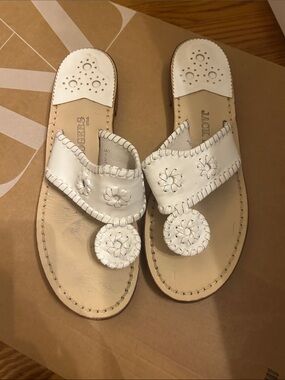 Jack Rogers White leather sandal